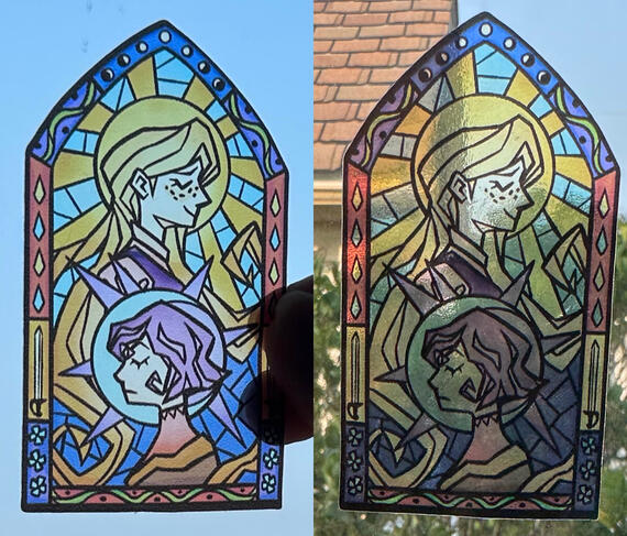 translucent faux-stained glass sticker
